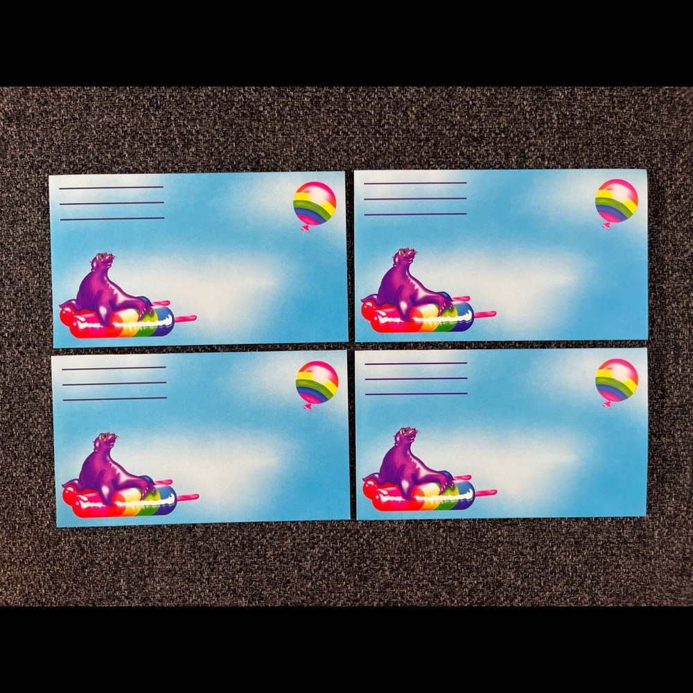 •90’s Lisa Frank Seal Popsicle Balloons Postalette Set•